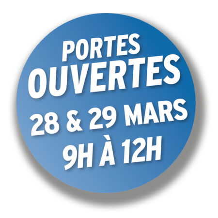 Portes ouvertes les 28 et 29 mars 2026 de 9 h à 12 h.