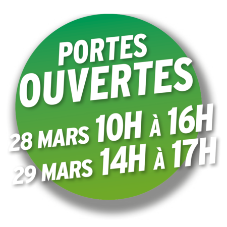 Portes ouvertes le 28 mars 2026 de 10 h à 16 h ; le 29 mars de 14 h à 17 h.